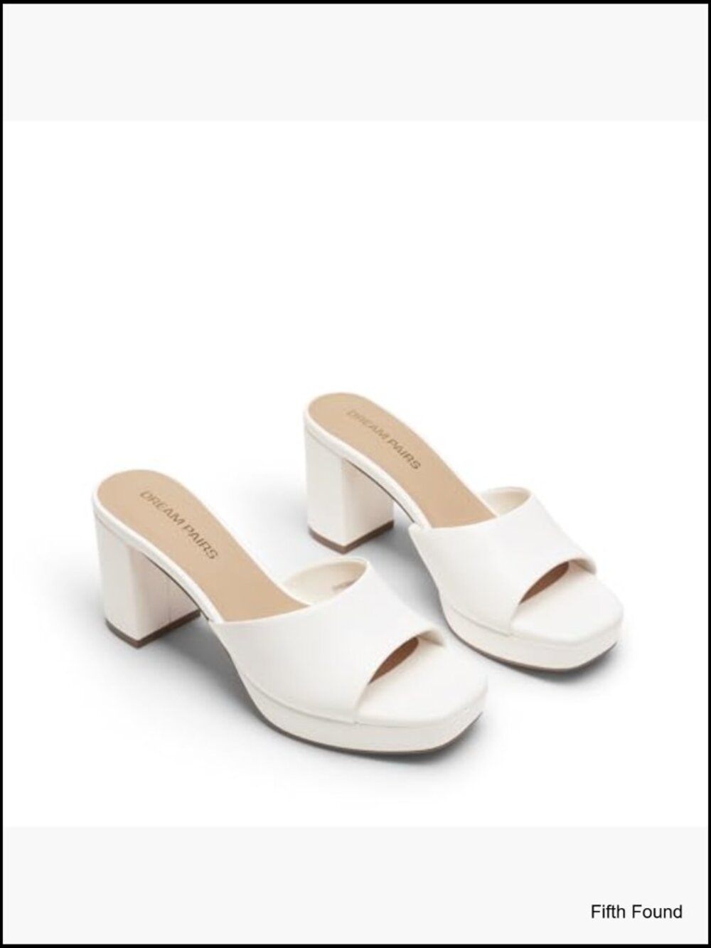 Platform Block Heel Mule Sandals, Square Toe Ankle Strap Slip On Heels - Picture 5 of 7